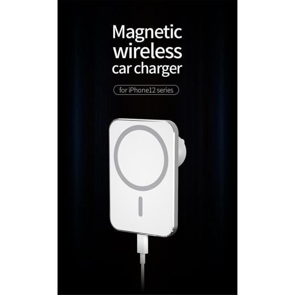 15W trådlös magnetladdare för Iphone 12 Pro Max 12 Mini Snabbhållare|Trådlösa laddare (Vit)