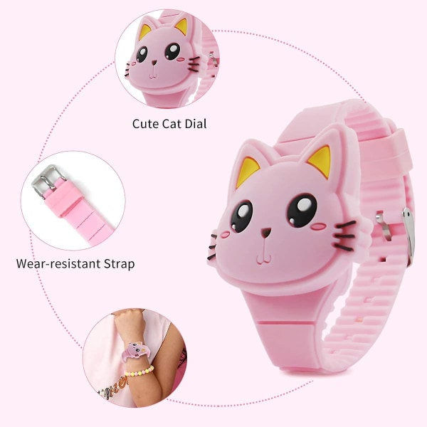 Kids Watch, Girls Watch Digital Cute Shape LED Mode Silikonrem Flip Design Watch Girls