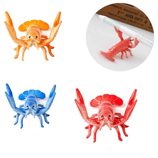 Creative Cute Crayfish Pennhållare Tyngdlyftande Krabbor Pennhållare Fäste Office Pennhållare Ornament
