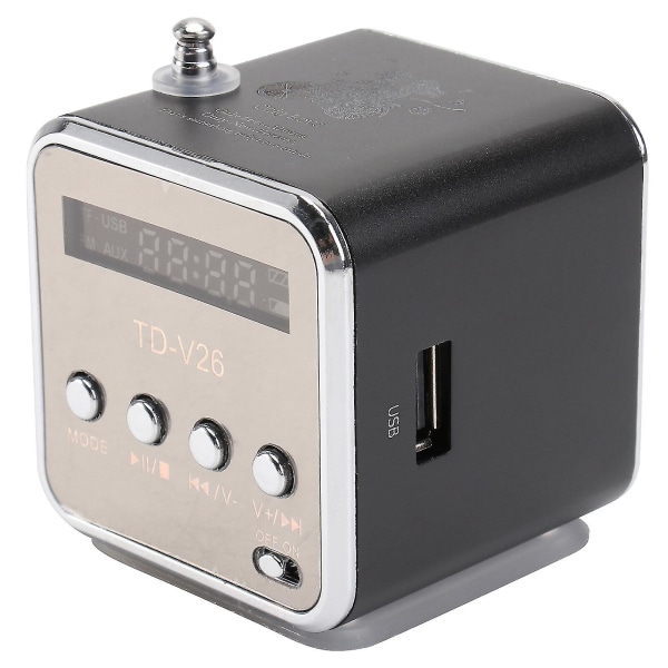 Mini Digital Portable Music Mp3/tf USB Disk Högtalare Fm Radio (svart)