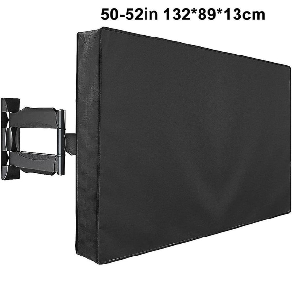 Pvc Oxford tyg TV- cover, Fulltäckande TV- cover, Vattentätt och väderbeständigt TV-skydd för de flesta TV-fästen - Svart 50-52 inches