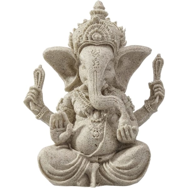 Elefantskulptur sandsten Ganesha Buddha handgjord figur