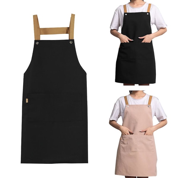 Canvas Trädgårdsförkläde Köksförkläden Manlig och kvinnlig kock Köksarbetsförkläde för matlagning