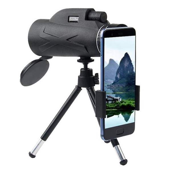 80x100 fotograferingteleskop med smartphonehållare och vattentätt stativ