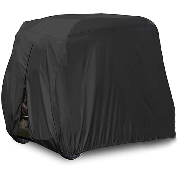 210D Oxford Cloth Black Golf Cart Cover, 2/4 sits Recreational Golf Cart Scooter Go Kart Cover 242*122*168 cm