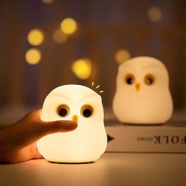 Owl Night Light Bordslampa för barn, USB 7 färgskiftande leksaker Sängrumsinredning Belysning Födelsedagspresenter för barn R1230-222
