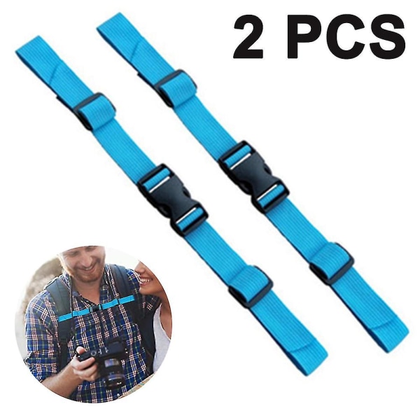 2 antisladdband för barn, bröstspänne, ryggsäcksspänne, fast spänne, student blue