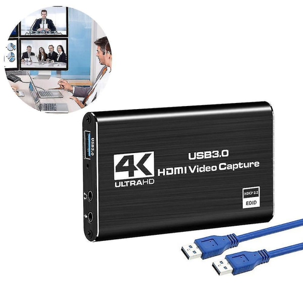 Game Capture Card USB 3.0 Video Capture Card 1080p Hdmi HD-videoinspelning med liveströmmar Inspelningsenhet Streaming Capture Card