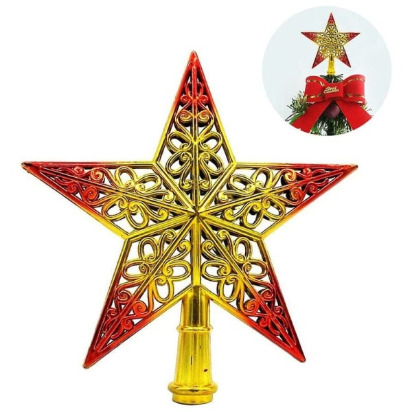 Glitterstjärna Julgransdekoration Urhålad julgransdekoration Julstjärnornament Heminredning (röd)