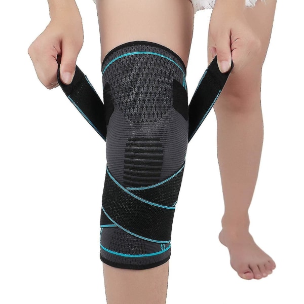 Utomhuscykling fitness med knäskydd för män och kvinnor andningsbara halkfria nylon kompressionsportknäskydd L