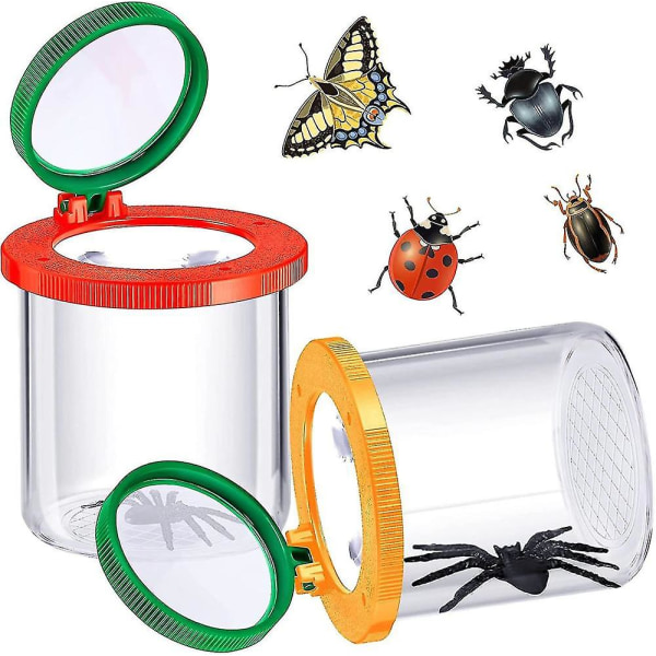 2 delar förstorande insektslåda Förstoringsglas Behållare Insektsbur Bugburk