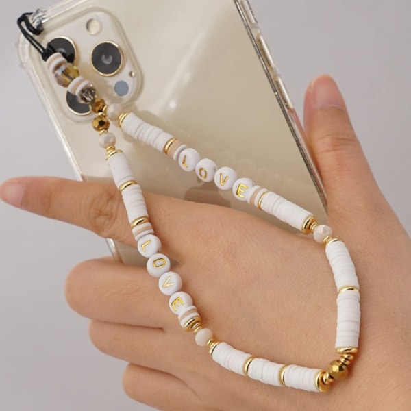 Mobiltelefon hängande enhet med pärlor mobiltelefon lanyard