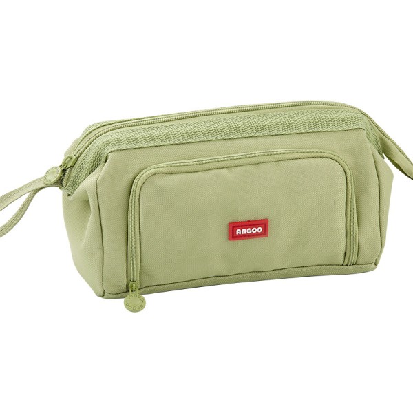 Case i dubbla lager med stor kapacitet, multifunktionellt bärbart och minimalistiskt case green