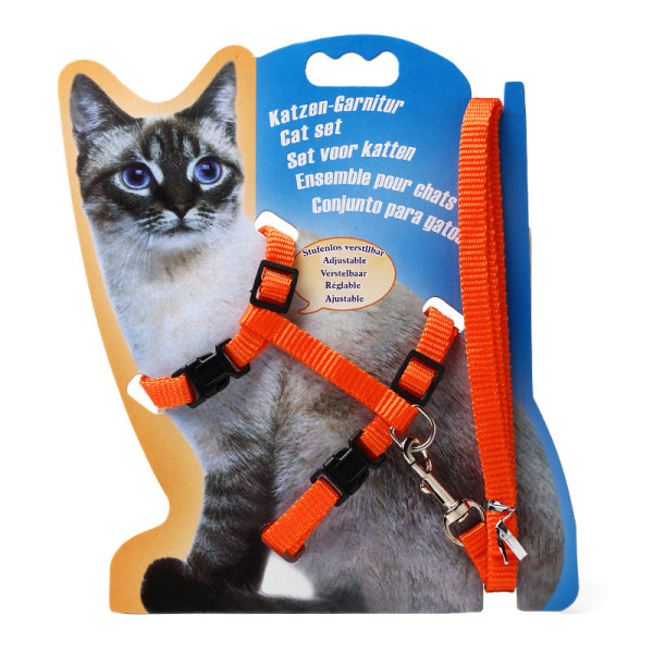 Katter Illrar Husdjur Justerbar bröstsele Halsband med koppel Set 11 färger