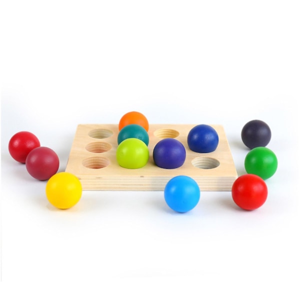Färgsortering Matchande bräda Träbollleksak Interaktivt aktivitetsspel för toddler