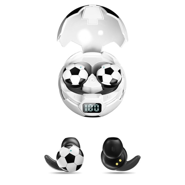 Soccerball Wireless 5.0 Earbuds Hifi Sound Touch Control Fotbollsformade hörsnäckor och case