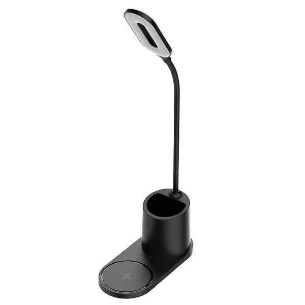 1st USB bordslampa med 10w trådlös laddare, multifunktions läsbordslampa Flexibelt beröringsögonskydd för kontor i sovrummet