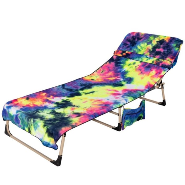 Tie-dyed microfiber recliner cover strandstol handduk ryggsäck strandhandduk royal blue