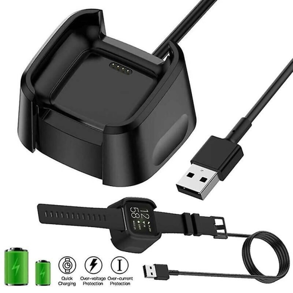 För Versa 2 USB -laddningskabel Power Charger Dock Stand Adapter