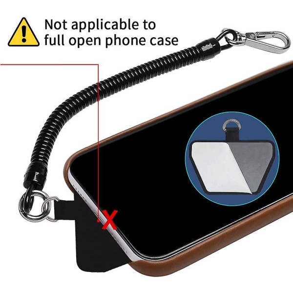 Telefonsnor med lapp, universal elastisk lassosm och hållare för phone case