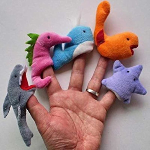 10/ Set söta marina djur plysch finger marionett leksaker födelsedag julklapp