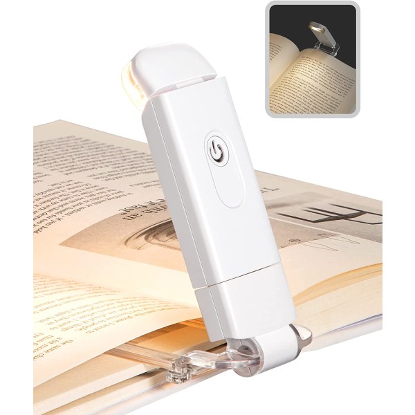 USB uppladdningsbar boklampa, varmvit, justerbar ljusstyrka