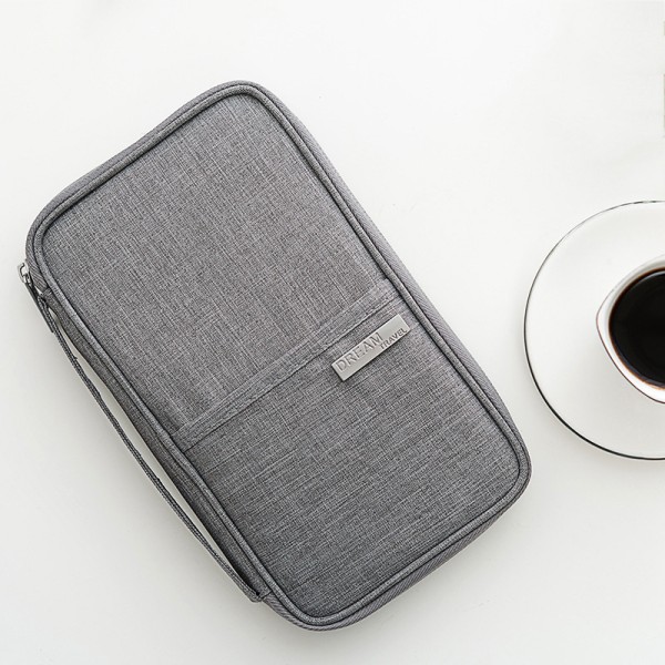 Oxford passväska i tyg vattentät dokumentväska storlek dokumentförvaringsväska grey