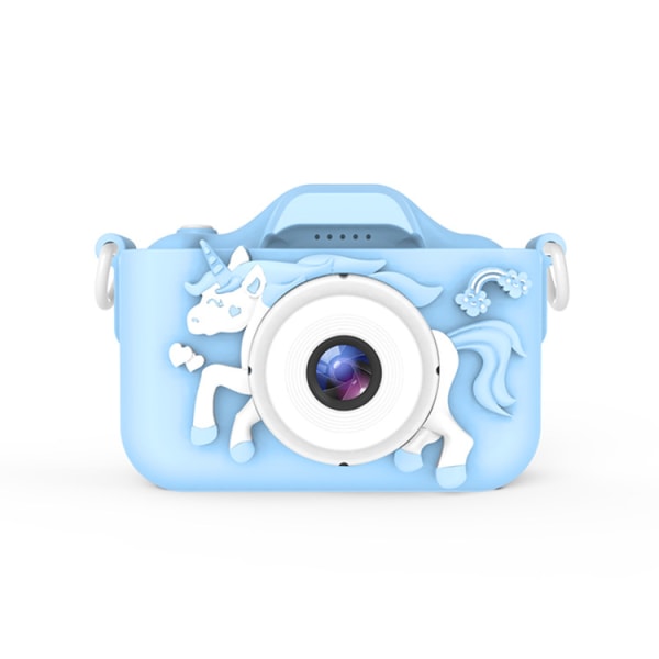 1080p barnkamera, unicorn toddler födelsedagspresent, digitalkamera blue