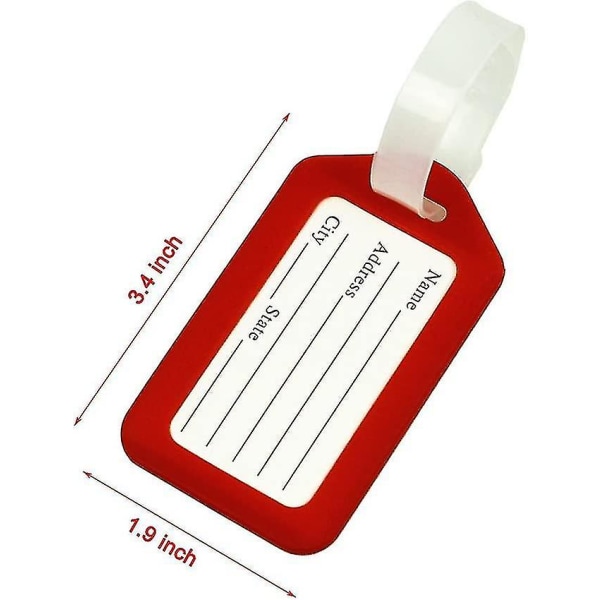 10-pack färgade plastbagagelappar PP-material Nyckelring Klassificering Nummerlappar