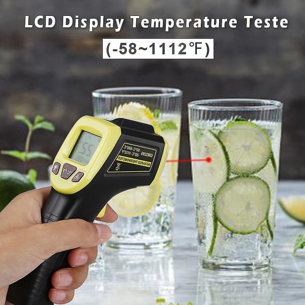 Infraröd termometer Temperaturtestpistoler Beröringsfri Beröringsfri Digital Ir Laser Termometer -58 Till 1112 -50~600 Svart