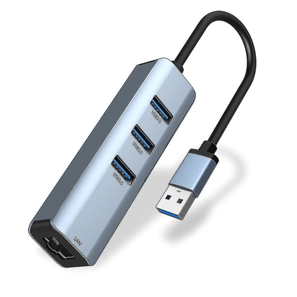 USB till Ethernet-adapter 4 i 1 aluminium USB Ethernet-adapter med Rj45 10/100/1000mbps Gigabit nätverksport