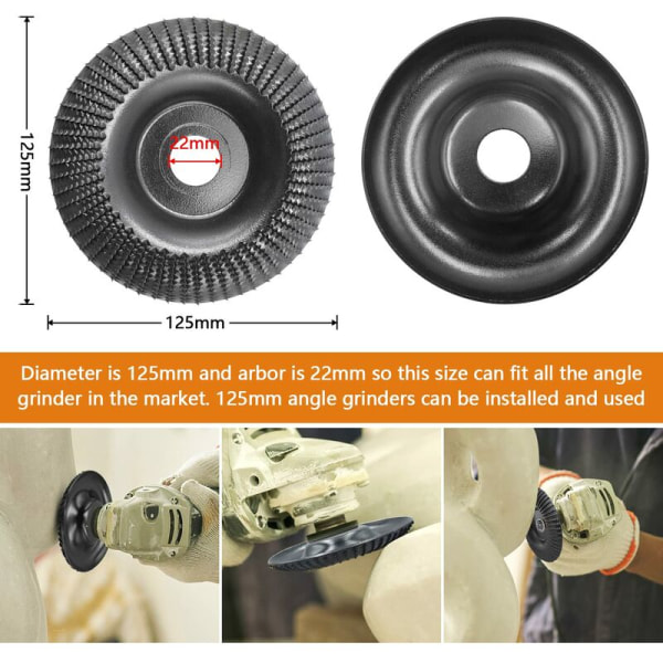 125 mm träslipskiva, volframkarbid träslipskiva, motorsågsskiva, träslipskiva för grovslipmaterial, för 125 mm vinkelslip