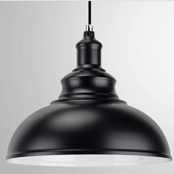 Vintage industriell taklampa E27 290mm lampa taklampor Retro skärm för kök Matsal Vardagsrum Sovrum Restaurang，Svart