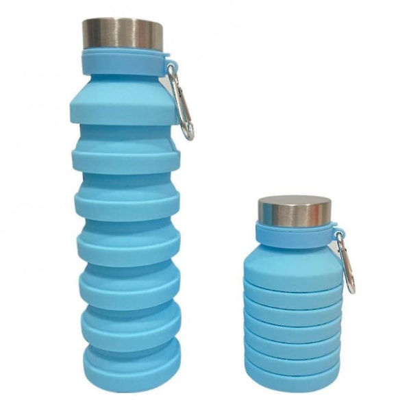 Hopfällbar vattenflaska, bärbar läckagesäker utomhussportvattenflaska (blå) blue