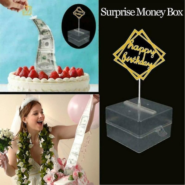 Rolig tårta bankomat present tårta topper överraskning pengalåda Ny festdekoration form