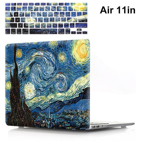 Macbook Air 11 tums case med mönstrat hårt fodral och klaviaturklistermärken endast kompatibel med Macbook Air 1