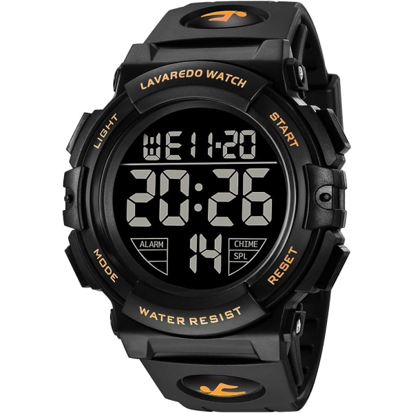 Herr digital watch - sport militär svart watch 50m vattentät utomhus Chronograph militär watch för män