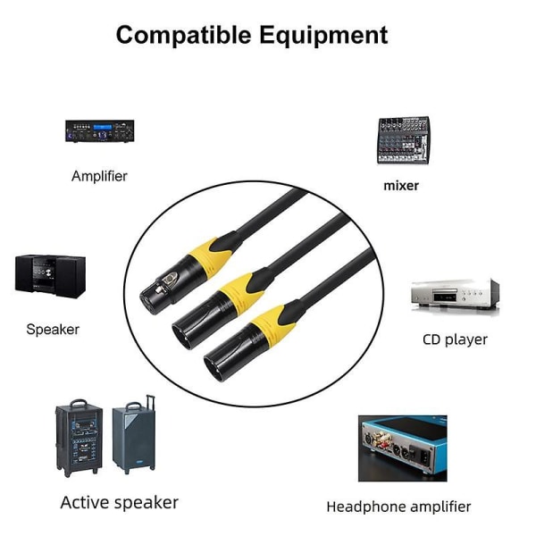 Xlr Splitter Kabel, 3 Pin Xlr Hona Till Dual Xlr Hane Ljudkabel Y Kabel Balanserad Mikrofon Splitt