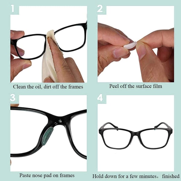 20 par glasögon näskuddar glasögonkuddar Anti-slip silikon mjuka näskuddar Självhäftande näskuddar (transparent, 1,5 mm)