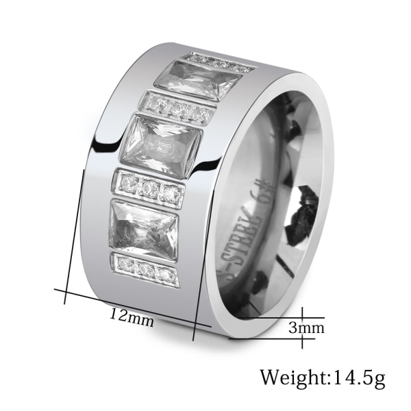 Mode Crystal Ringar i rostfritt stål Steel color 8