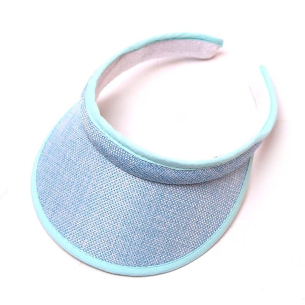 Tom hög hatt linne enfärgad utomhus resor solskyddshatt kvinnlig sommar strand casual hatt baby blue