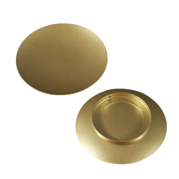 Doftljusskiva Svart Borstad guld Disc Ljushållare Set (2 delar) gold