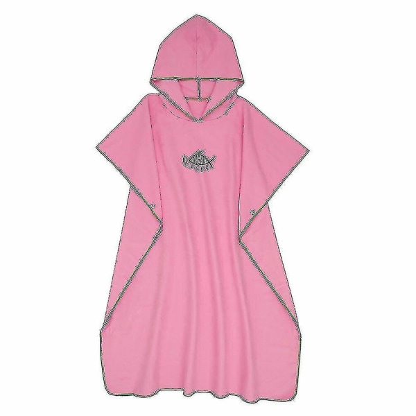 Strandhandduk, poncho, badkar, huva, snabbtorkande badrock, simhandduk pink