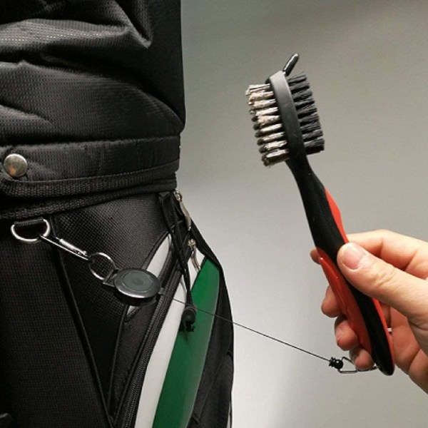 2-pack golfklubbborste för rännrengöring med indragbar dragkedja och aluminium