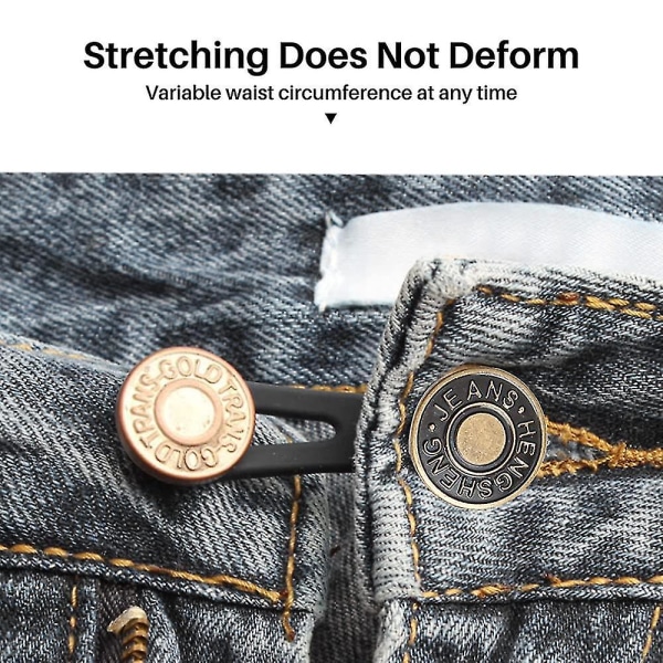 5-delade jeans med spikfri knapp med indragbar midja med avtagbart universal