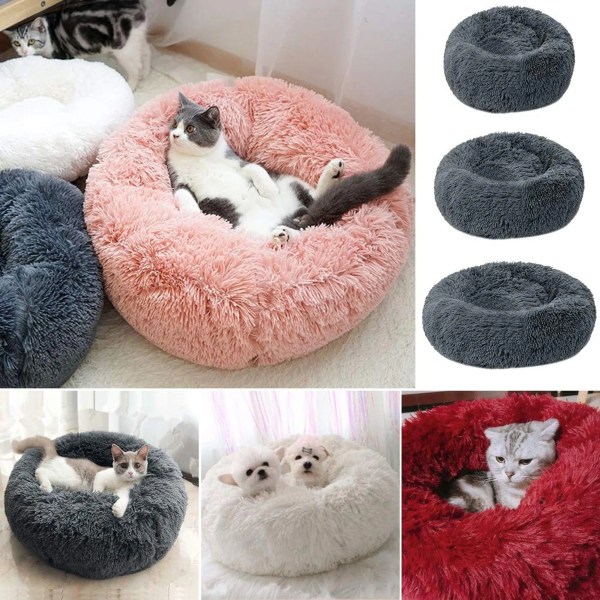 Kattsäng, kudde fluffig, mjuk för katter och hundar (ljusgrå 60 cm) light gray 60 cm