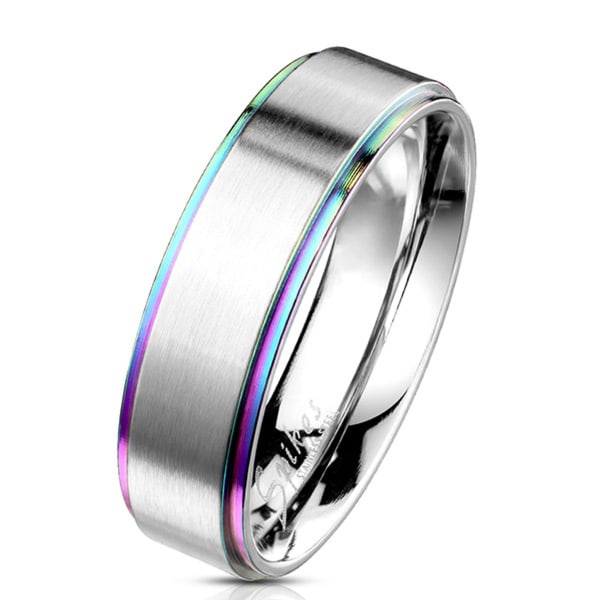 Rainbow Ring Rostfritt stål Mate Rings Dam och Herr