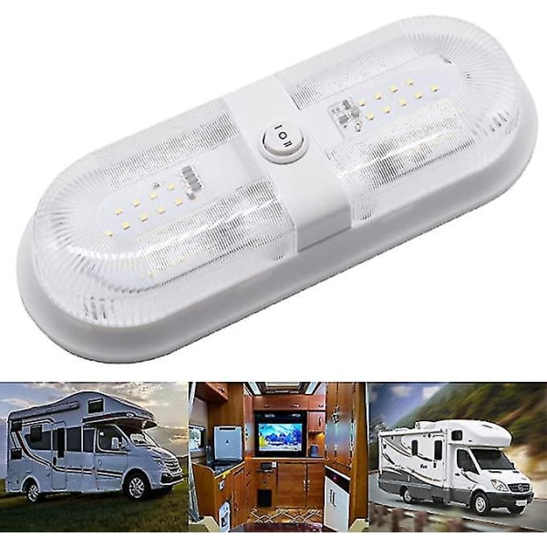 48 LED bil RV taklampa 12V LED lampa RV camping yacht ocean båt interiörbelysning med vippbrytare