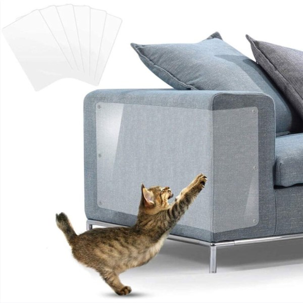 Set med 6 st självhäftande möbelskydd med stift mot katt repor 40 x 30 cm