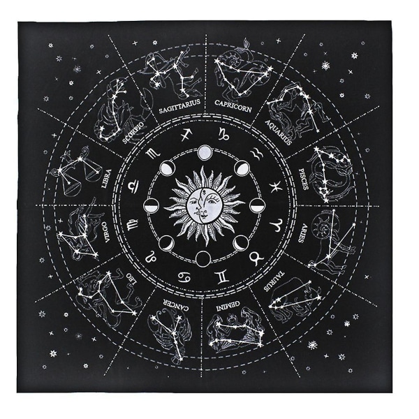 Altar Tarot Duk 12 Constellations Pentacle Astrology Bordsduk 49x49cm